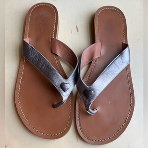 Coach leather flip-flops (silver)